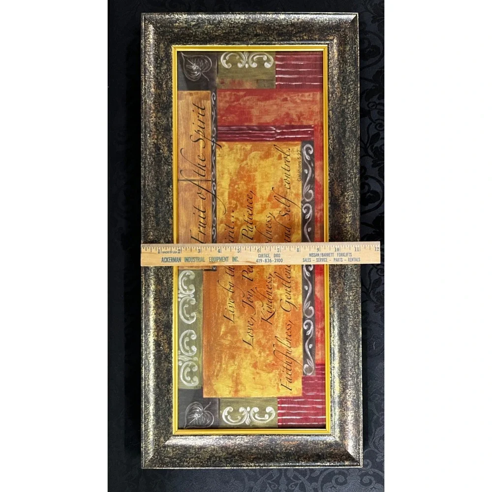 Fruit of the Spirit Framed Wall Art Galatians 5:22 Scripture Decor 22x11 in